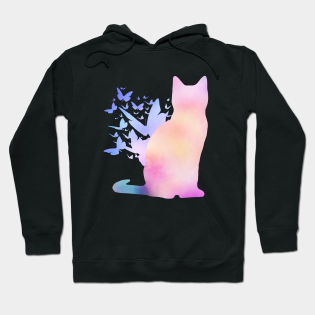 Cat butterfly Hoodie by bookyo